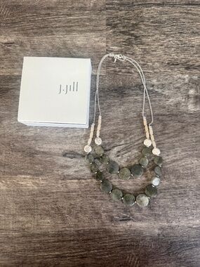 NWT J. JILL Green Multi Strand Stone Necklace